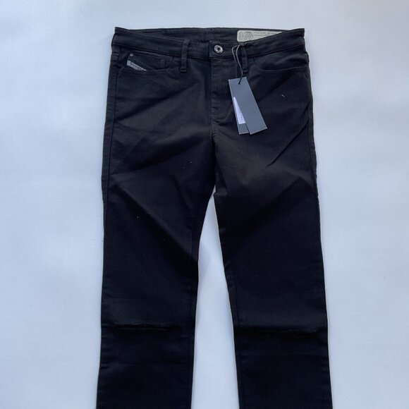 $188 Diesel Women’s Skinzee Super Skinny Black Mid Rise Jeans 08E13 Size W26 - Picture 10 of 14